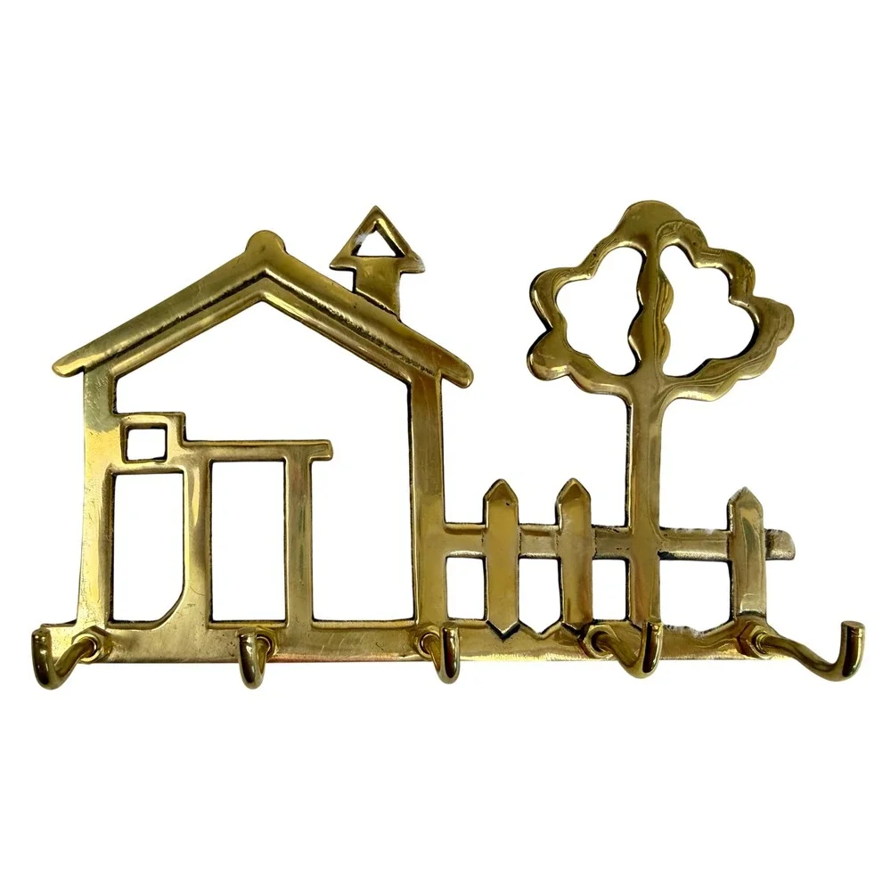 NEW VTG Andrea By Sadek Solid Brass House Key Holder Wall Hook Cottage